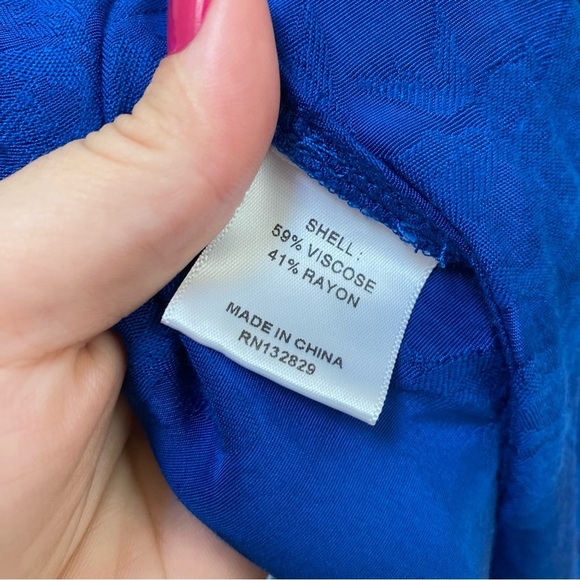 Majorelle Revolve blue floral wrap dress silky Bedford Mini Dress - Picture 6 of 8